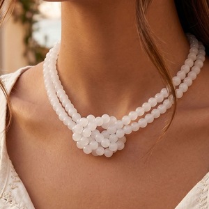 Collar de Cuentas Redondas Rojas de Varias Capas, Cuentas de Vidrio, Colgante, Joyería Vintage Boho para Mujer, para Fiestas o Uso Diario - Product Image 6