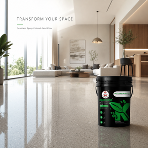 Peinture époxy colorée pour sols, peinture époxy pour sols à effet marbre brillant, revêtement pour intérieur et extérieur, résistant à l'usure et antidérapant - Product Image 2