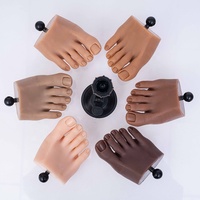 Modèle de pied d'entraînement en silicone flexible avec support à ventouse pour la pratique des ongles et des faux ongles – 6 couleurs disponibles