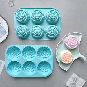 Moule à Savon en Silicone Rose Fait Main Créatif Durable 6 Cavités Fleur Chauffable Outil à Gâteau Jetable avec Emballage en Sac OPP - Product Image 5