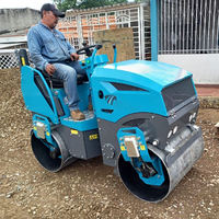 Mini rouleau de route certifié CE EPA Rideon jusqu'à 1.5 tonnes rouleau de route compacteur vibrant hydraulique commercial rouleau tandem