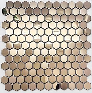 Hiện đại TV Nền thép không gỉ tường Sticker <span class=keywords><strong>Hexagon</strong></span> vàng kim loại Gạch Mosaic 4 mét cho phòng khách KTV Nội Thất Tường - Product Image 6