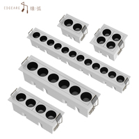 Plafonnier LED linéaire commercial encastré anti-éblouissement COB 4W-24W pour bureau, hall et couloir