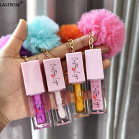 Brillant à lèvres végétalien transparent Vente en gros quantité minimale de commande bas brillant à lèvres de haute qualité huile aromatisante de marque privée avec pompon