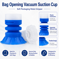 Ventouse industrielle en silicone bleu-blanc en forme de fleur pour ouverture de sacs souples, compatible bras robotique, modèles STP35/STP60