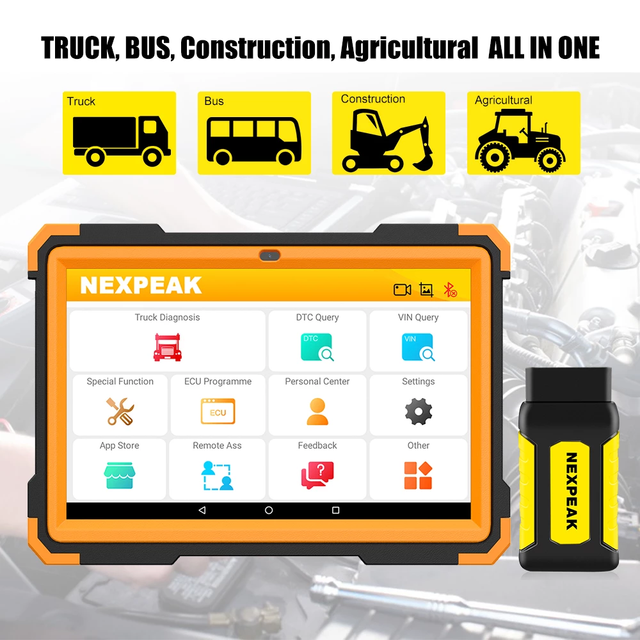 NEXPEAK K2 Heavy Duty Truck Diagnostic Scanner Engine ABS DPF Full System Truck Diesel OBD2 Diagnostic
