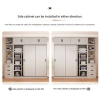 Meubles de chambre à coucher en bois massif, armoire minimaliste à portes coulissantes pour petits appartements, design moderne, facile à assembler, en bois