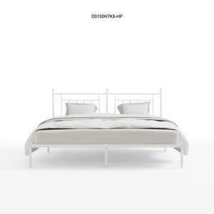 โครงเตียงเหล็กเคลือบสีขาว 76 X 80 นิ้ว เตียงโลหะ ดีไซน์เรียบง่าย เฟอร์นิเจอร์ห้องนอน รุ่น D0100H7KXHP - Product Image 1