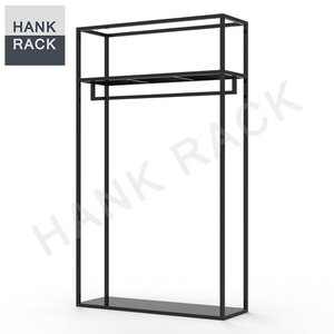 Boutique Clothing Store Floor Garment <strong>Display</strong> Shelves Double High Cabinet Iron Clothes Hanger Stand Clothing Shop Furniture - Product Image 2