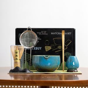 Juego de <span class=keywords><strong>Ceremonia</strong></span> de Matcha Japonés de 4/7 Piezas, Tazón de Matcha de Cerámica Seguro para Alimentos, Batidor de Bambú, Cuchara, Tamiz, Juego de Regalo Personalizable - Product Image 2