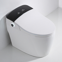 WC intelligent électrique à capteur de pied à ouverture automatique, avec chasse d'eau allongée, évacuation en S et télécommande incluse
