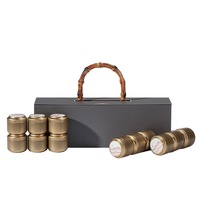 Boîte cadeau en papier spéciale vide personnalisée en gros avec 12 petites boîtes, boîte rigide de luxe avec poignée pour l'emballage du thé