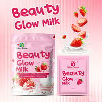 Poudre de lait éclaircissante saveur fraise pour l'éclat de la peau, supplément alimentaire au glutathion, sachets de boisson instantanée 180g