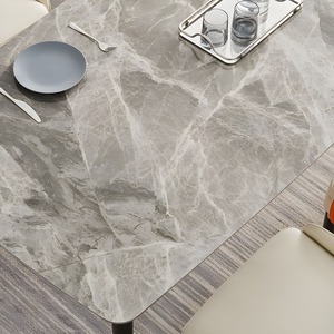 <span class=keywords><strong>Tavolo</strong></span> da Pranzo Semplice in Pietra Sinterizzata, Forma Rettangolare con Base a <span class=keywords><strong>4</strong></span> Gambe <span class=keywords><strong>per</strong></span> Cucina e Soggiorno - Product Image 5