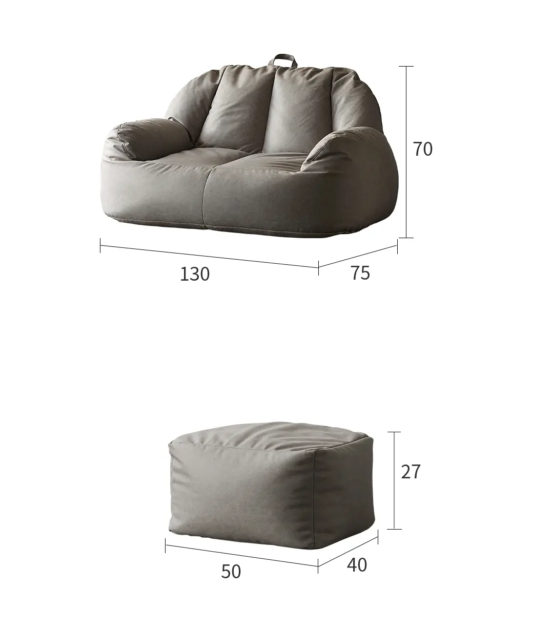 2023 fashion factory direct shipping double seats sofa large jumbo bean bag chair for adult