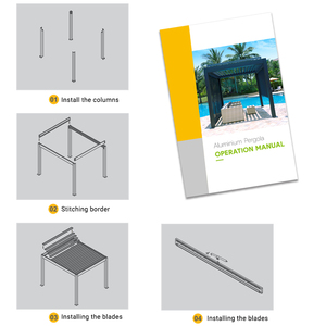 Pergola bioclimatique en aluminium imperméable pour extérieur OEM <span class=keywords><strong>3x3</strong></span> 3x4 4x4 6x4m, pergola à lames orientables en aluminium - Product Image 6
