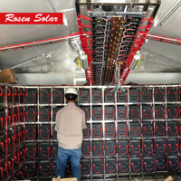 Système solaire Rosen 10KW 12KW 24KW 110/220V triphasé ou monophasé avec batterie au lithium de qualité A 51.2V 314AH 16kwh