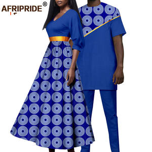 Vêtements ethniques africains pour couples Bazin Riche Vêtements pour couples Costume pour hommes Robe pour femmes Vêtements traditionnels africains pour couples - Product Image 4