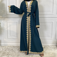 1893 #   Nouvelle robe Abaya Khaliji en dentelle Nida de haute qualité, robe musulmane pour femmes arabes, vêtements islamiques modestes, cardigan Abaya ouvert