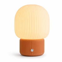 Lampe de chevet LED moderne imprimée en 3D, rechargeable, en plastique, avec batterie USB Type C, tactile et à intensité variable, flexible et simple