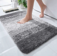 Tapis de salle de bain, tapis de bain en microfibre extra doux et absorbant, avec support en caoutchouc, séchage rapide, lavable en machine
