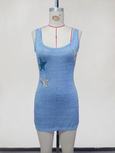 فستان شاطئ نسائي أنيق وجذاب من JSN <span class=keywords><strong>2026</strong></span> بتصميم جديد مخصص، مصنوع من قماش محبوك لامع مع ترتر، مناسب كغطاء للسباحة - Product Image 6