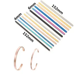 Yiwu Aceon Stainless Steel Different Width 6 Inches Length Bend By Yourself DIY Laser Stamping Straight Cuff Bracelet