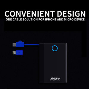 <span class=keywords><strong>Carte</strong></span> de crédit portable mince 1000mah banque d'alimentation de poche à charge rapide avec câble de charge Micro 8Pin 2 en 1 pour téléphone - Product Image 2