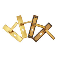 Poignée de porte extérieure en alliage d'aluminium laiton antique de qualité supérieure, avec plaque de serrure et trou pour cylindre, couleur or-noir