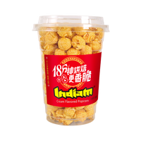 Popcorn sucré cuit au four, sans gluten, riche en protéines, en emballage en baril. Échantillons gratuits disponibles