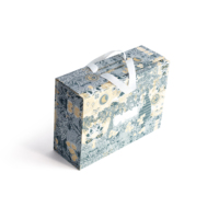 Boîte cadeau magnétique en papier recyclé écologique, emballage de luxe pour sérum de soin de la peau imprimé offset avec poignée en ruban, en stock