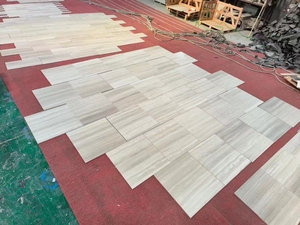 Carreaux de sol en marbre aspect grain de bois moderne gris clair poli pour intérieur et extérieur Prix compétitif - Product Image 4