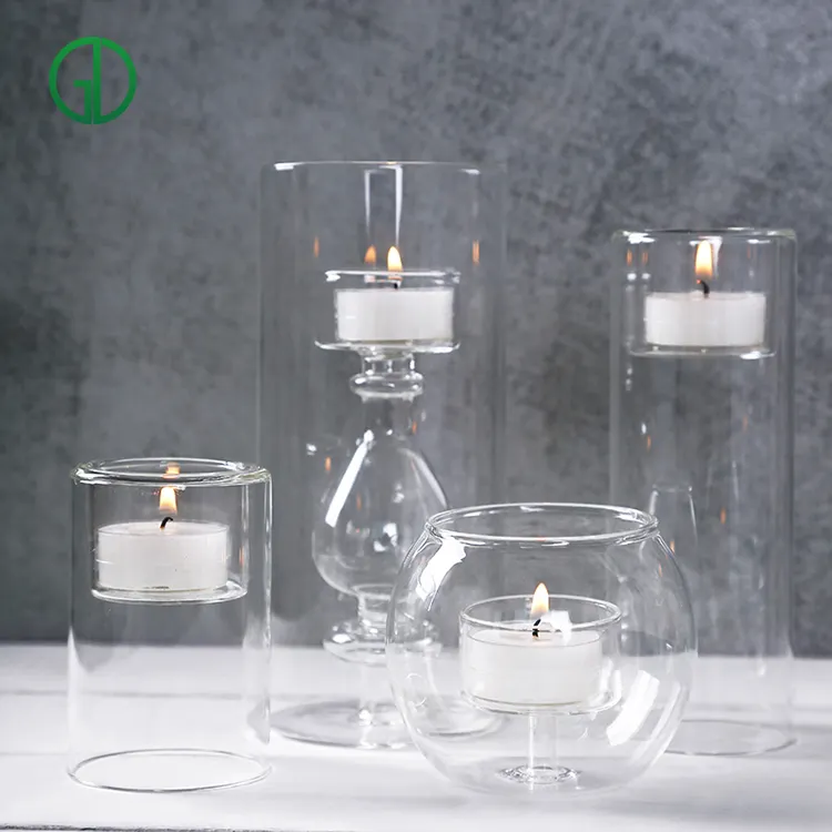 Wholesale Home Garden Decorative Glass Candle Jar candle holder candle stick