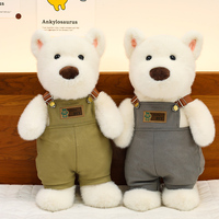 Boneka Plush Berkualitas Tinggi Grosir Pabrik Berbagai Ukuran dengan Desain Westie yang Lucu dan Isian Kapas PP Elastis Tinggi