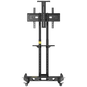 Carro de <span class=keywords><strong>TV</strong></span> móvil universal VESA 600x400mm 32-75 pulgadas soporte de exhibición con estantes superiores/medios <span class=keywords><strong>para</strong></span> equipos AV 45,5 kg capacidad de carga - Product Image 2