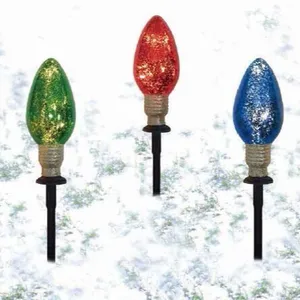 Home And Garden Decoration 5pcs Cracked Ice Lights C9 Bulb Stake Lights Christmas Incandescent Lights Decoration outdoor