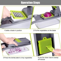 Râpe de cuisine multifonctionnelle pour couper les légumes en spirale Hachoir pour aliments Spiralizer pour légumes avec 14 jeux