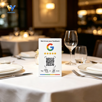 Signalétique NFC multilingue personnalisée en PVC avec code QR pour la collecte d'avis sur les réseaux sociaux commerciaux (étanche)
