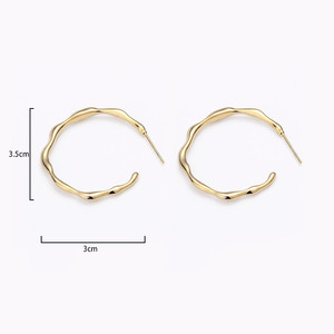 <b>Hoop</b> Earrings For Women Gold Rose Gold <b>Silver</b> Irregular Geometric Design Everyday Wear 925 Sterling <b>Silver</b> Needle Earrings - Product Image 4