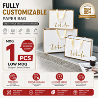 Sacs de luxe personnalisés en carton ivoire sans couture avec logo découpé et poignée, sans pli horizontal, pour chaussures et vêtements