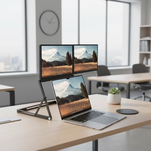 จอภาพพกพาคู่ ODM ขนาด 15.6 นิ้ว FHD 1080P IPS แบบพับได้ สำหรับต่อเป็นจอที่สองของแล็ปท็อป รองรับ Type-C HDMI พร้อมโลโก้สั่งทำได้ - Product Image 1