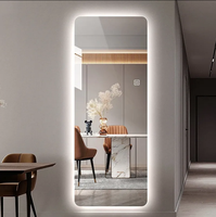 Miroir mural rectangulaire sans cadre Art Déco avec éclairage LED intégré, rétroéclairé, intelligent, pour corps entier, directement de l'usine