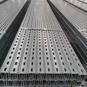2m de longitud 22*41 aleación de aluminio y magnesio galvanizado puntal de construcción de acero unistrut