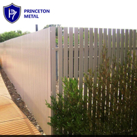 Listones de Aluminio con Aspecto de Madera Vertical, Valla de Jardín, Valla de Patio