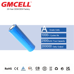 แบตเตอรี่ลิเธียมไอออน GMCELL 2500mAh สำหรับเครื่องใช้ไฟฟ้าในบ้าน 10C 18650 ความจุสูง 1000 รอบ  รับผลิตชุดแบตเตอรี่ตามสั่ง - Product Image 1