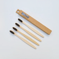 Brosse à dents écologique en poils de cheval noirs entièrement biodégradable, saine et hygiénique, avec logo gravé sur la poignée, impression personnalisée d'art et d'étiquette.