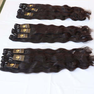 Tissage en lot naturel indien brut non traité, cheveux vierges, vente en gros, cuticules alignées - Product Image 2