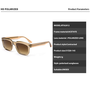 2025 Vintage hommes lunettes <span class=keywords><strong>de</strong></span> soleil <span class=keywords><strong>de</strong></span> chine rouge/Champagne carré acétate lunettes cadre riz ongles conception Vision nocturne miroir lentilles - Product Image 3