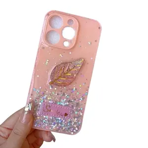 Extravagant beautiful leaf phone case for iphone 15