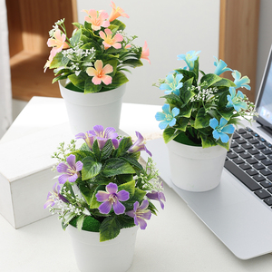 Simulation d'une plante en pot de pétunia, petit objet décoratif pour le salon, la chambre à coucher, le jardin, la décoration de la maison - Product Image 2